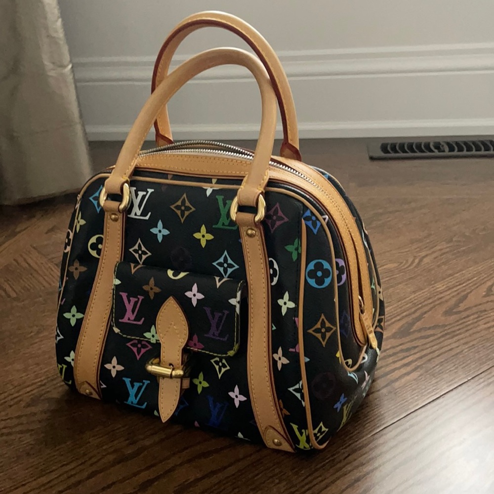 Authentic Louis Vuitton Black Multicolor Priscilla purse bag